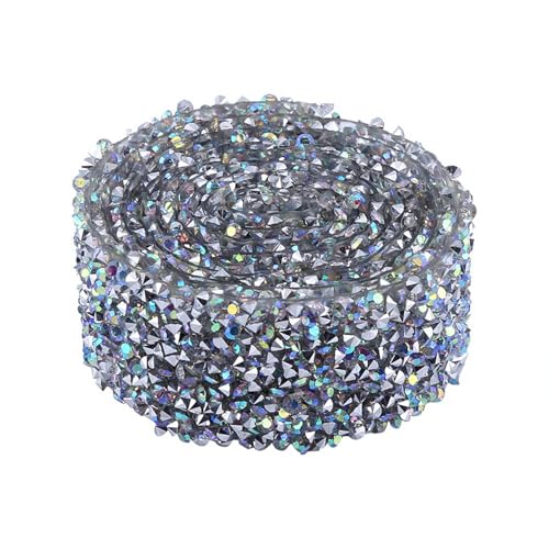 Strass-Kettenbesatzrolle, Funkelnde Diamantbesatzrolle, Kristall-Strass-Wickelband, Funkelnde Glitzerbandrolle, Dekorativer Gürtel, (AB-Farbe) von Denash