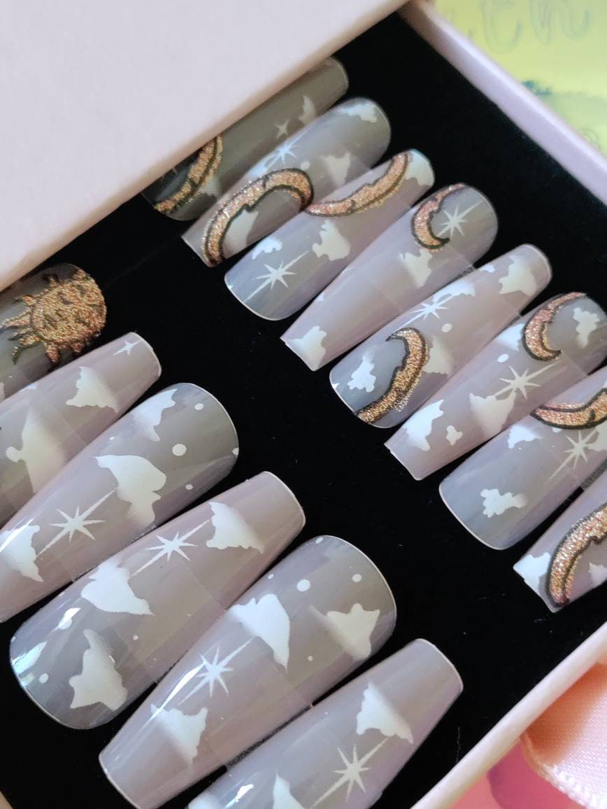 Ombre Wolken Sarg Press-On Nails von DeniciaHaydithCo