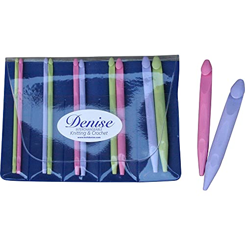 Denise Interchangeable Knitting & Crochet Denise austauschbares Häkelset, nur Haken, F5/3,75 mm-19/15 mm (Pastell) (Hakenset) von Denise Interchangeable Knitting & Crochet