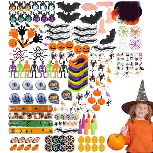 Deojtga Halloween-Fidget-Spielzeug, Halloween- -Geschenk-Spielzeug-Set,205 Stück Halloween Tiny Toys Goody Bag Fillers Lustiger Halloween-Partypreis | Halloween-Partytüten aus Silikon, von Deojtga