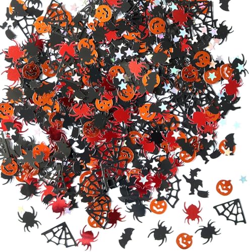 Deojtga Halloween-Tischkonfetti,Halloween-Konfetti - Halloween Party Tischstreukonfetti - PVC-Pailletten-Konfetti-Trick-Party-Streusel-Konfetti-Dekorationen, 15 g von Deojtga