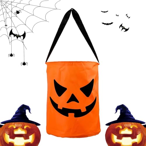 Deojtga Süßes oder Saures-Tüten leuchten,Halloween-Süßigkeitstüten leuchten,-Süßes-oder-Leckerei-Partytüten Goodie Bags - Reise-Süßigkeitseimer, Halloween-Aufbewahrungstaschen, -Goodie-Taschen für von Deojtga