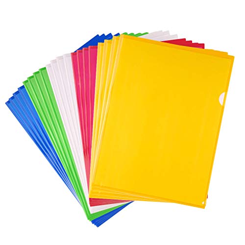 Aktenhülle A4, A4 Kunststoffhüllen 20er Pack Kunststoff A4 Dokumentenordner Bunt Cut Flush Folders Transparent Hüllen Wasserdicht Dokumententasche für Büromaterial Organisieren von Papierkram von Deolven