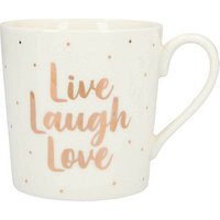 DEPESCHE Kaffeebecher Live, Laugh, Love weiß/gold 0,3 l von Depesche