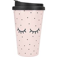 DEPESCHE Kaffeebecher To-Go Closed Eyes rosa 0,35 l von Depesche