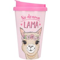 DEPESCHE Kaffeebecher To-Go No Drama Lama rosa 0,35 l von Depesche