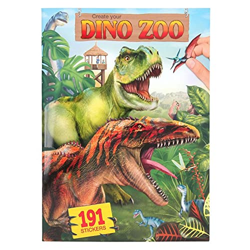 Depesche 11400 Sticker-Album "Create your Dino Zoo", Sticker-Heft mit coolen Dinosaurier Motiven und 191 Aufklebern, ca. 22 x 30 x 0,5 cm von Depesche