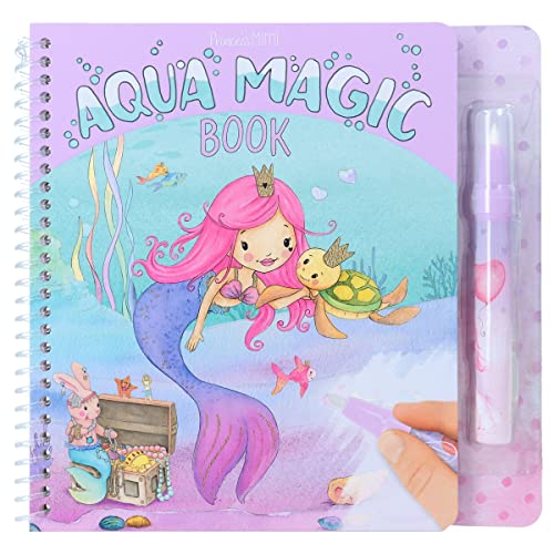 Depesche 12096 Princess Mimi Aqua Magic Book - Malbuch mit versteckten Prinzessinnen-Motiven, Kreativbuch mit 5 wiederverwendbaren Seiten und einem Wasserstift von Depesche