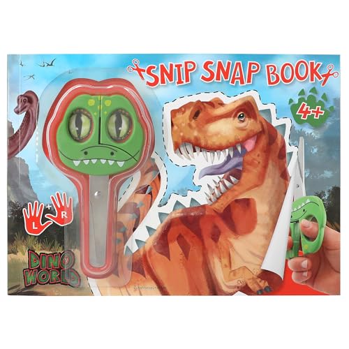 Depesche 12133 Dino World - Snip Snap Book, Bastelbuch mit Dino-Motiven, Heft mit Schneideübungen, inkl. Kinderschere, ab 4 Jahren von Depesche