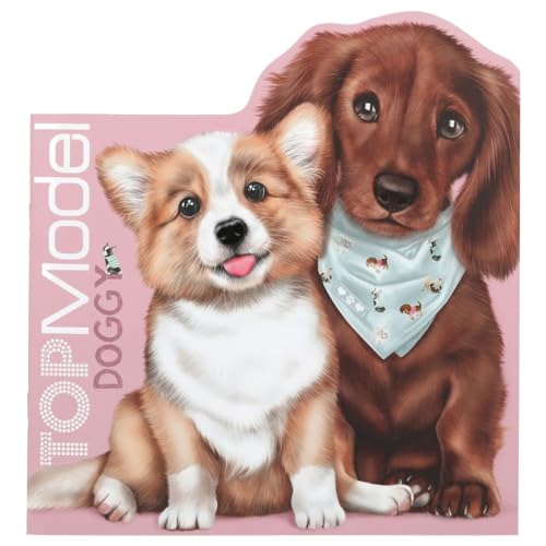 Depesche 12714_A Top Model Mal- und Stickerbuch Kitty and Doggy, lila, 1250072 von Depesche