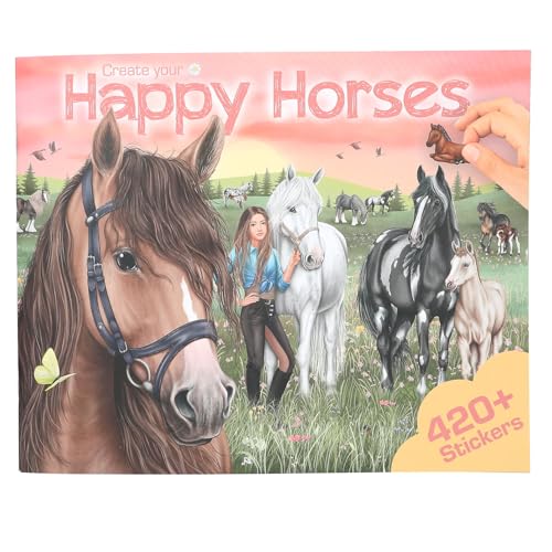 Depesche 13586 Create Your Happy Horses - Stickerbuch mit 24 Hintergrundseiten zum Gestalten eigener Pferde Welten, inkl. 6 Stickerbogen von Depesche