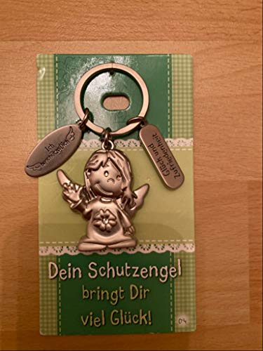 Depesche 7518-004 Schutzengel Schlüssel-Anhänger aus Metall, Glücksbringer mit Engel, Schlüsselring und liebevoller Botschaft, zum Verschenken an Familienmitglieder, Freunde und Bekannte von Depesche