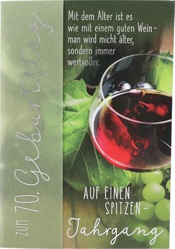 Emotions Klappkarte 1 Stück Geburtstagskarte 09/Zum 70 Geburtstag Mit dem Alter ist von Depesche