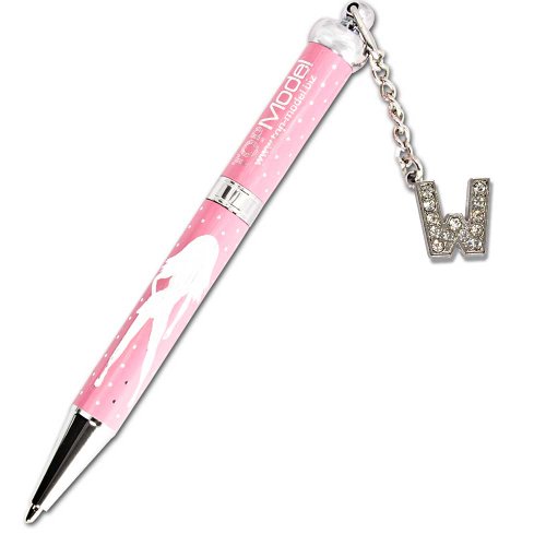 TOPModel Bling Bling Pen Kugelschreiber Stift mit Steinchen Alphabet Buchstabe W rosa von Depesche