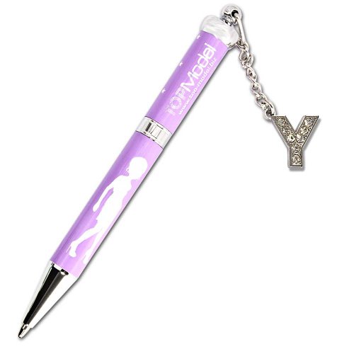 TOPModel Bling Bling Pen Kugelschreiber Stift mit Steinchen Alphabet Buchstabe Y lila von Depesche