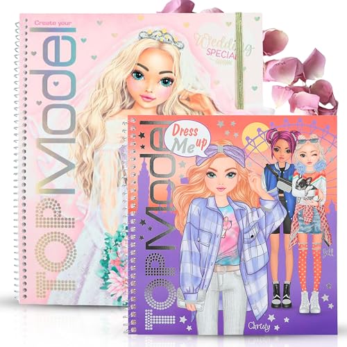 TOPModel Dress Me Up Stickerbuch + Create Your TOPModel Wedding Special Malbuch – Kreativer Spaß für stylische Designs und traumhafte Hochzeiten! von Depesche