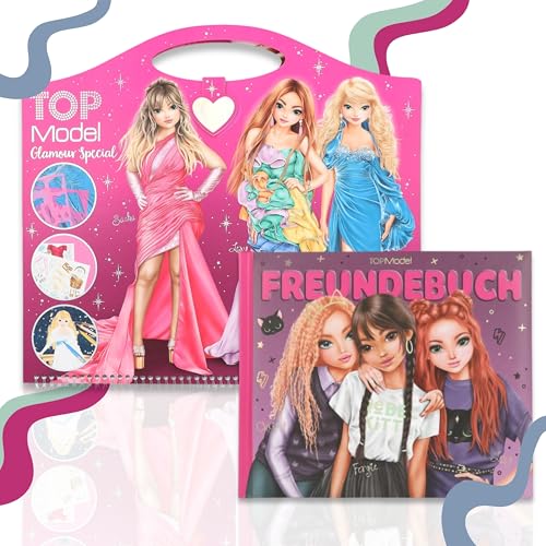 TOPModel Freundebuch Motiv 2 Rebel Kitty + Create Your -Glamour Special- Malbuch - Glamour Special- Malbuch – Dein kreatives Set für unvergessliche Freundschafts- und Mode-Abenteuer! von Depesche