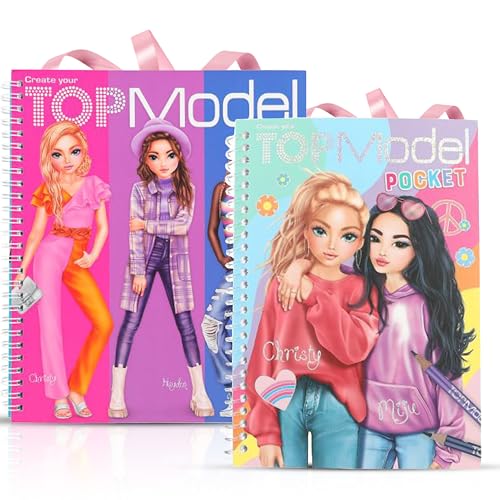 TOPModel Pocket Malbuch und Create your TOPModel Malbuch und Sticker! Ideal für alle jungen Künstlerinnen, die Mode und Design lieben von Depesche