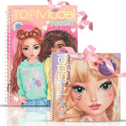 TOPModel Pocket Malbuch und das TOPModel Hand Designer Malbuch mit Stickern! Perfekt für kreative Köpfe, die Spaß am Zeichnen und Gestalten haben von Depesche