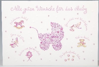 Vivo Arte Klappkarte Geburtstag 18,5x12,5 cm Alle guten Wünsche für das Baby von Depesche