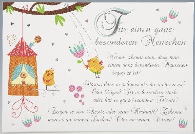 Vivo Arte Klappkarte Geburtstag 18,5x12,5 cm Für einen ganz besonderen Menschen von Depesche