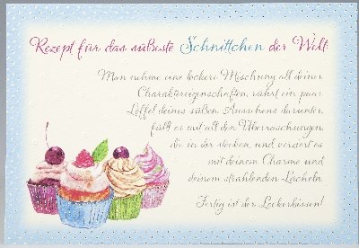 Vivo Arte Klappkarte Geburtstag 18,5x12,5 cm Rezept für das süßeste Schnittchen der Welt von Depesche