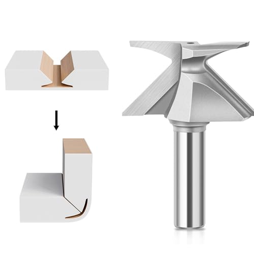 Holzbearbeitungs-Fräser, 1/2 Schaft, Bogenförmiger Biege-Integrierter Messerformmesser-Fräser, Nut- und Feder-Fräser für Holzbearbeitungsfräser, V-Bit mit Hartmetallspitze von Depisuta