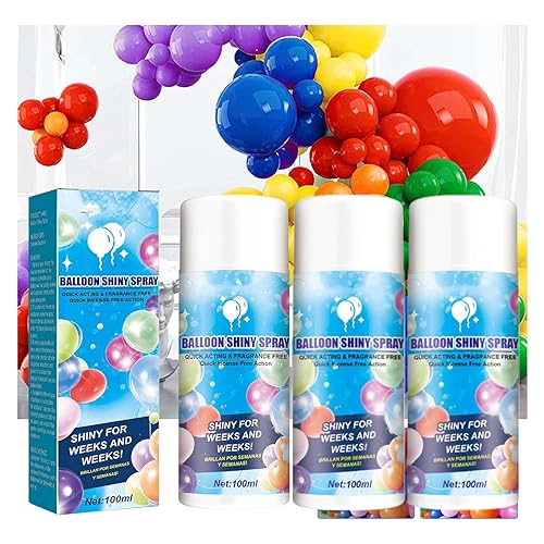 Aerosol Ballon Spray, Ballon Hochglanz Spray für Luftballons, Ballonglanzspray Latexballons, Glanzspray für Luftballons, Ballon Glanz Glanz für Geburtstage, Hochzeiten, Weihnachtsfeier (3PC) von Depploo