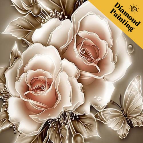 Der Hobby Planet Diamond Painting Set. DIY Diamond Painting für Erwachsene. 30x40cm Diamond Painting Rosen - Diamond Painting Blüten, Diamond Painting Blumen (MP26) von Der Hobby Planet