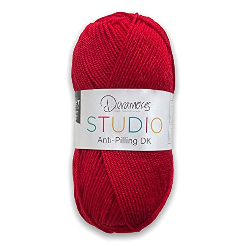 Deramores Studio DK Anti-Pilling-Garn, 100 g, Rubinrot von Deramores