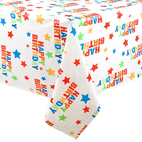 Party Tischdecke Geburtstag Kinder 274x137 cm Happy Birthday Alles Gute zum Geburtstag Tischdeko Regenbogen Plastik Tischdecke Kindergeburtstag von Deratta