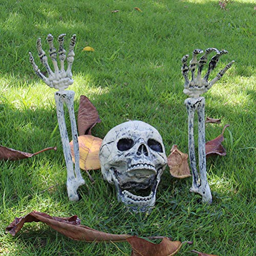 Halloween-Schädel, Kleine Mini-Schädel und Skelett-Hände, Halloween-Motto-Party-Dekoration, Requisiten (3 Stück)(Sortierte Farbe) von Derefine
