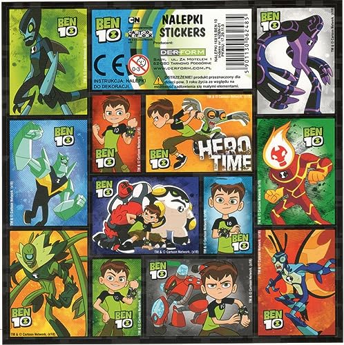 Derform Ben 10 - Cartoon Mini Sticker - 2 Seiten a 12 Sticker von Derform