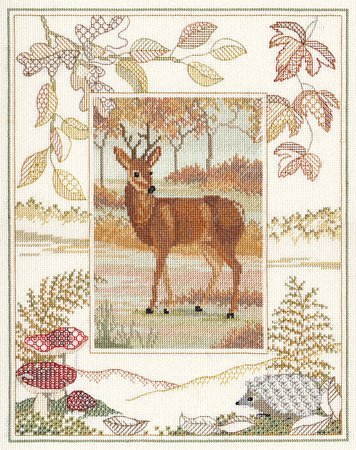 Bothy Threads Kreuzstich-Set "Tierwelt- Hirsch", 26.9x34.2cm, DWWIL2, Zählmuster von Derwentwater Designs