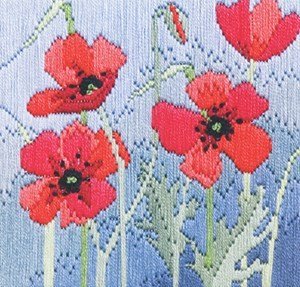 Bothy Threads Langstich-Set "Wilde Mohnblumen", 11x11cm, DWSLS15, Zählmuster von Bothy Threads