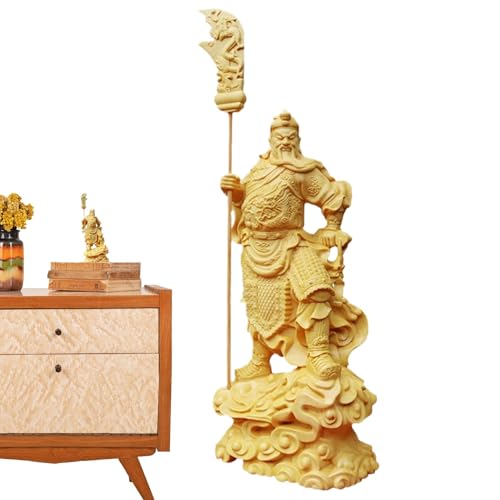 Derwrtup Guan Yu Statue, Chinesische Guan Yu Statue | Desktop Guan Yu Holzfigur - Fengshui-Figur, chinesische Geschichtsfigur, Skulptur, Glücksornamente für Schreibtischdekoration von Derwrtup