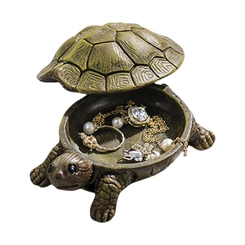 Derwrtup Schildkröten-Schlüsselversteck, Schildkröten-Schmuckhalter,Resin Vintage Aufbewahrungsbox mit Schmucksteinen - Ringhalter-Etui für Tierfiguren, Sammlerstücke, von Derwrtup