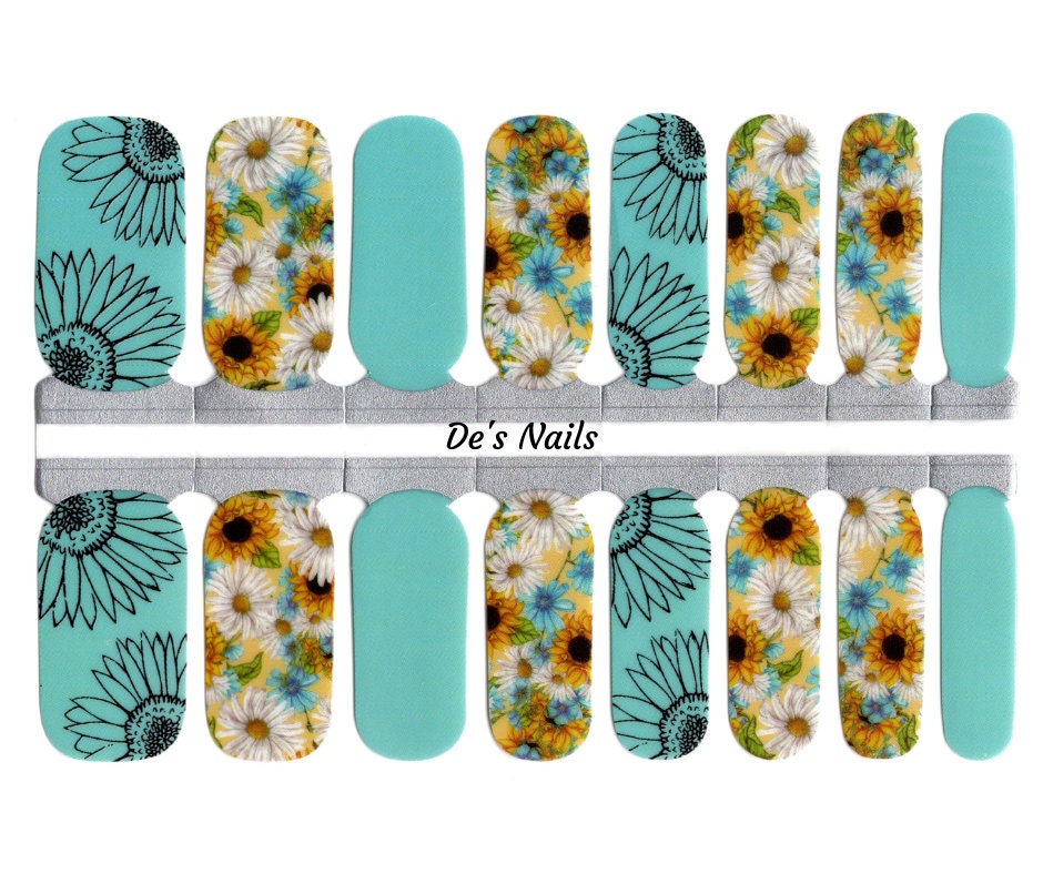 Sunflower Power Nagellack Wraps von DesNailsandMore