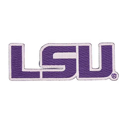 LSU Louisiana State University Patch Tigers Geaux bestickte Applikation Patch zum Aufnähen oder Aufbügeln Blazer Jackentasche (Aufnäher – Design A) von Desert Cactus