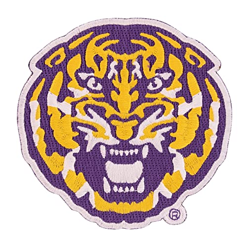 LSU Louisiana State University Patch Tigers Geaux bestickte Applikation Patch zum Aufnähen oder Aufbügeln Blazer Jackentasche (Patch – Design C) von Desert Cactus