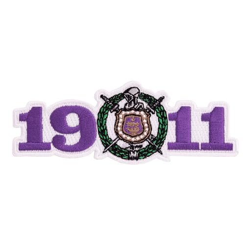 Omega Psi Phi Patch Fraternity Divine 9 OPP bestickte Applikation Patch zum Aufnähen oder Aufbügeln auf Blazer Jacke Tasche (Design E) von Desert Cactus