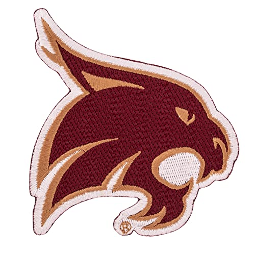 Texas State University Patch TXState Bobcats bestickte Applikation Patch zum Aufnähen oder Aufbügeln Blazer Jackentasche (Patch – Design A) von Desert Cactus