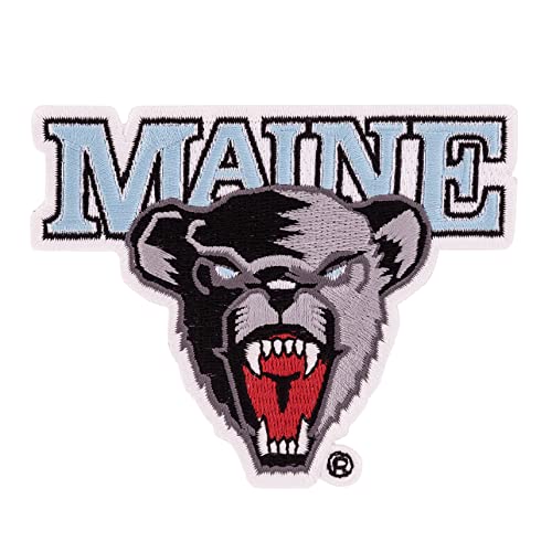 University of Maine Patch UMaine Black Bears bestickter Aufnäher zum Aufnähen oder Aufbügeln Blazer Jackentasche (Patch – Design A) von Desert Cactus