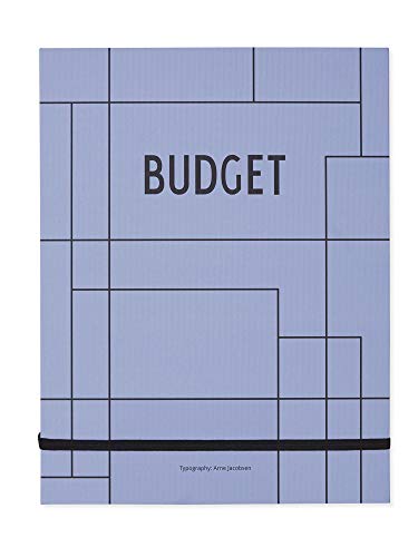 Design Letters Budgetbuch (Blau) - Grafische Dekoration für das Home Office, Verfolgt die Budgets, Enthält 12 Monatsbudgets, Umschläge zum Speichern von Belegen und mehr, 40 Seiten von Design Letters