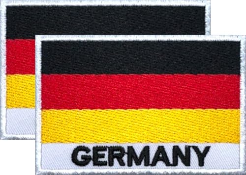 DM Aufnäher mit Deutschland-Flagge, bestickt, 7,6 x 5,1 cm, 2 Stück, zum Aufbügeln oder Aufnähen, bestickt, taktisch, Militär, Deutsch von Design Master industry