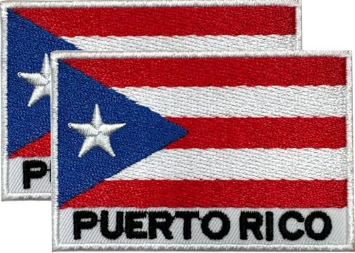 DM Aufnäher mit Puerto Rico-Flagge, bestickt, 7,6 x 5,1 cm, 2 Stück, zum Aufbügeln oder Aufnähen, bestickt, taktisch, Militär, Puerto Rico, Patch von Design Master industry