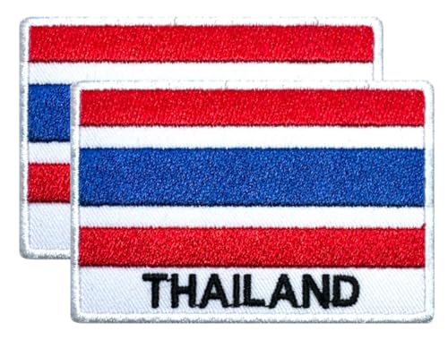 DM Aufnäher mit Thailand-Flagge, bestickt, 2 Stück, zum Aufbügeln oder Aufnähen, bestickt, taktisch, Militär, Thai-Aufnäher, 2 Stück von Design Master industry