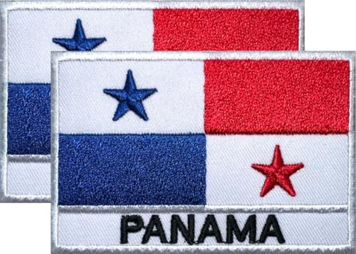 DM Panama-Flagge, bestickt, 7,6 x 5,1 cm, 2 Stück, zum Aufbügeln oder Aufnähen, bestickt, taktisch, Militär, Panamaischer Aufnäher von Design Master industry