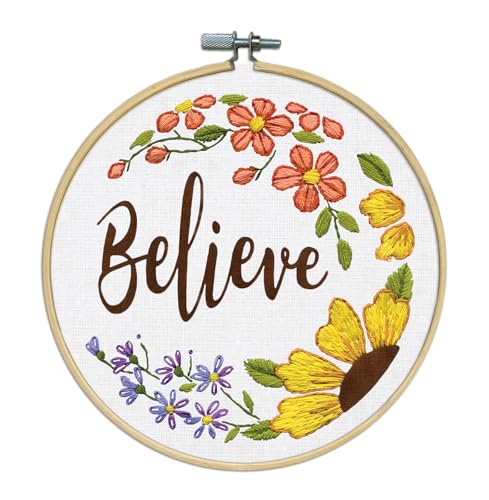 Design Works Crafts Inc. Believe Gestempelt für Stickset mit Reifen von Design Works Crafts Inc.