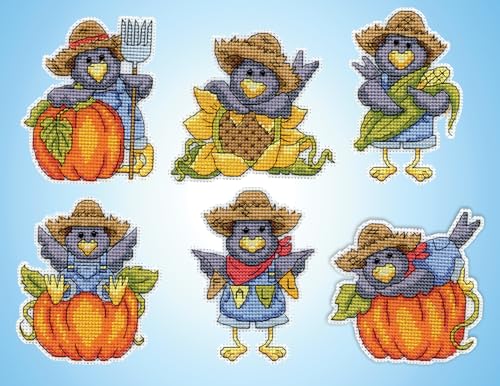 Design Works Crafts Inc. Harvest Crows Kreuzstich-Ornament-Set, 6 Stück von Design Works Crafts Inc.